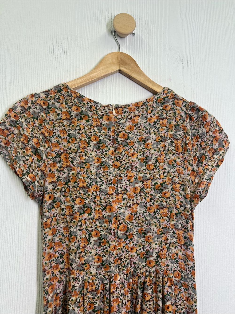 Natural Life - Colorful Floral Short Cottagecore Sleeve V Neck Maxi Dress SZ XS - Picture 11 of 11